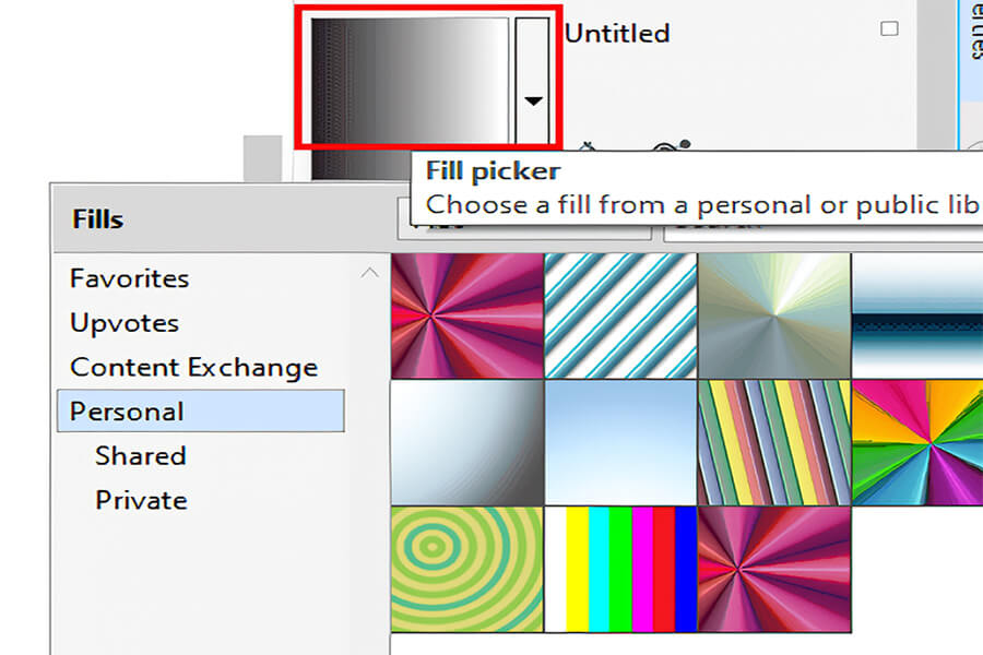 Công cụ Interactive Fill gồm nhiều công cụ với nhiều tính năng tô màu khác nhau